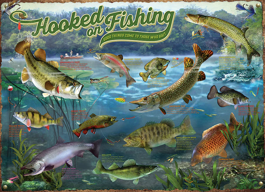 Cobble Hill Puzzles Cobble Hill Puzzle 1000pc Hooked on Fishing