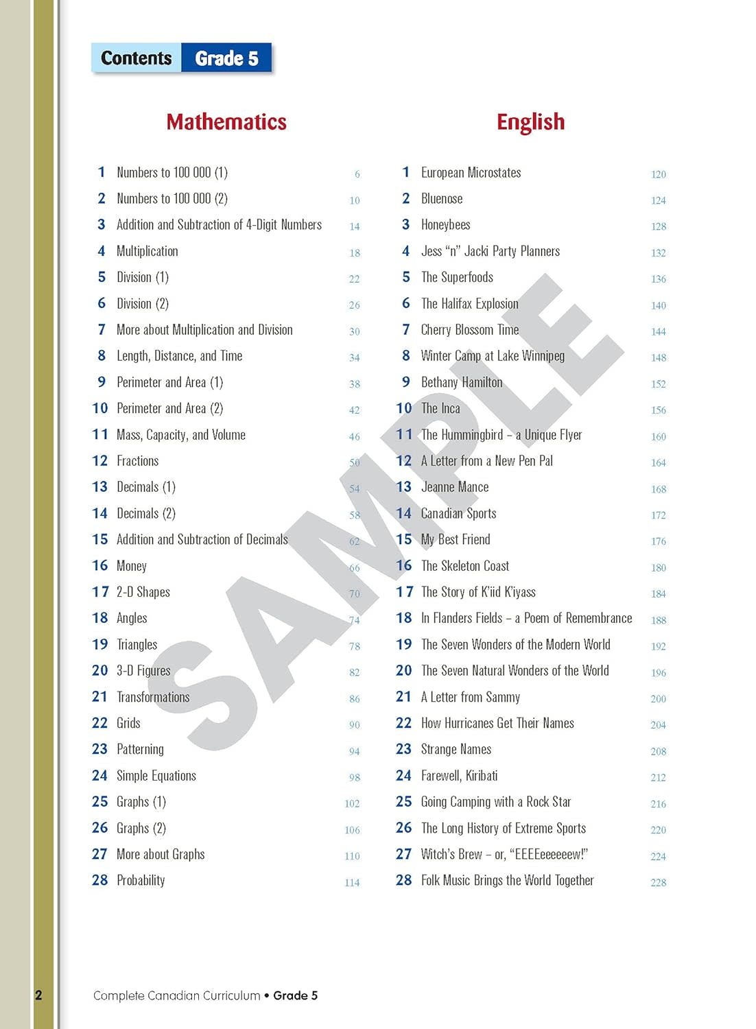 Complete Canadian Curriculum Grade 5: Enriched