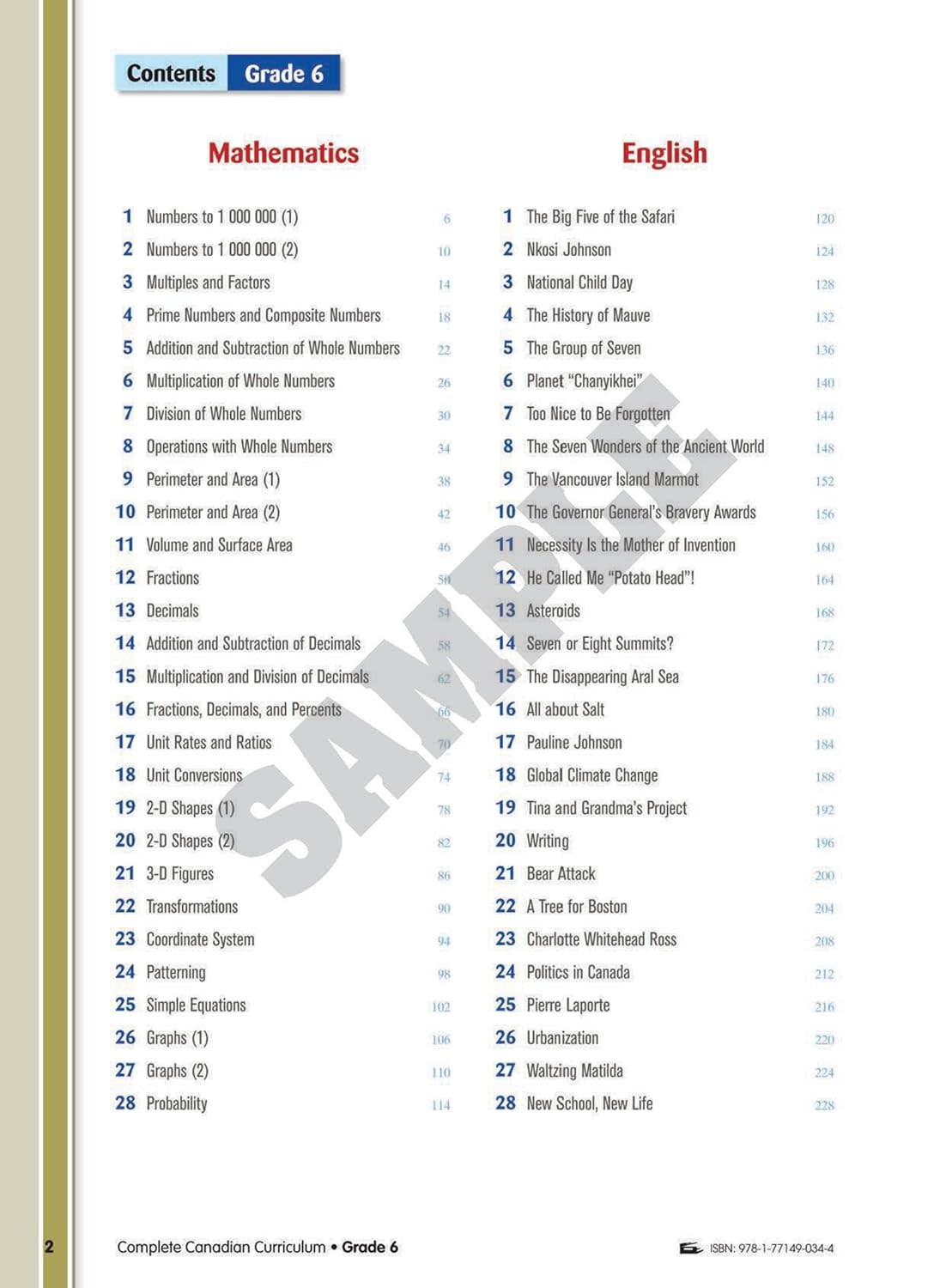 Complete Canadian Curriculum Grade 6: Enriched