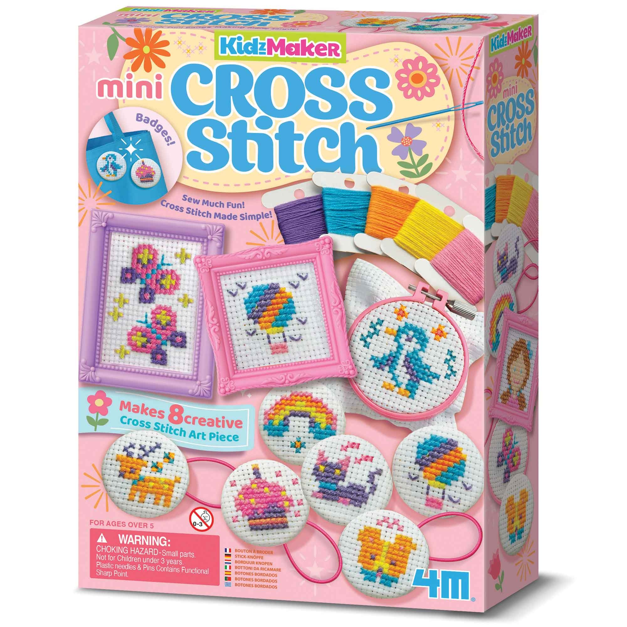 4M KidzMaker Mini Cross Stitch Buttons