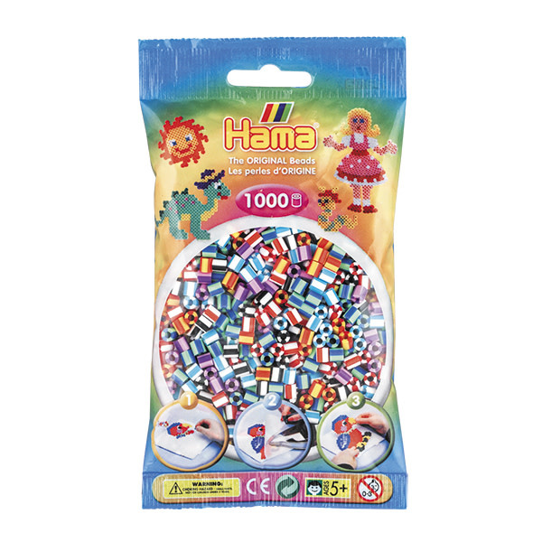 Hama Beads 1000 Striped Beads Bag