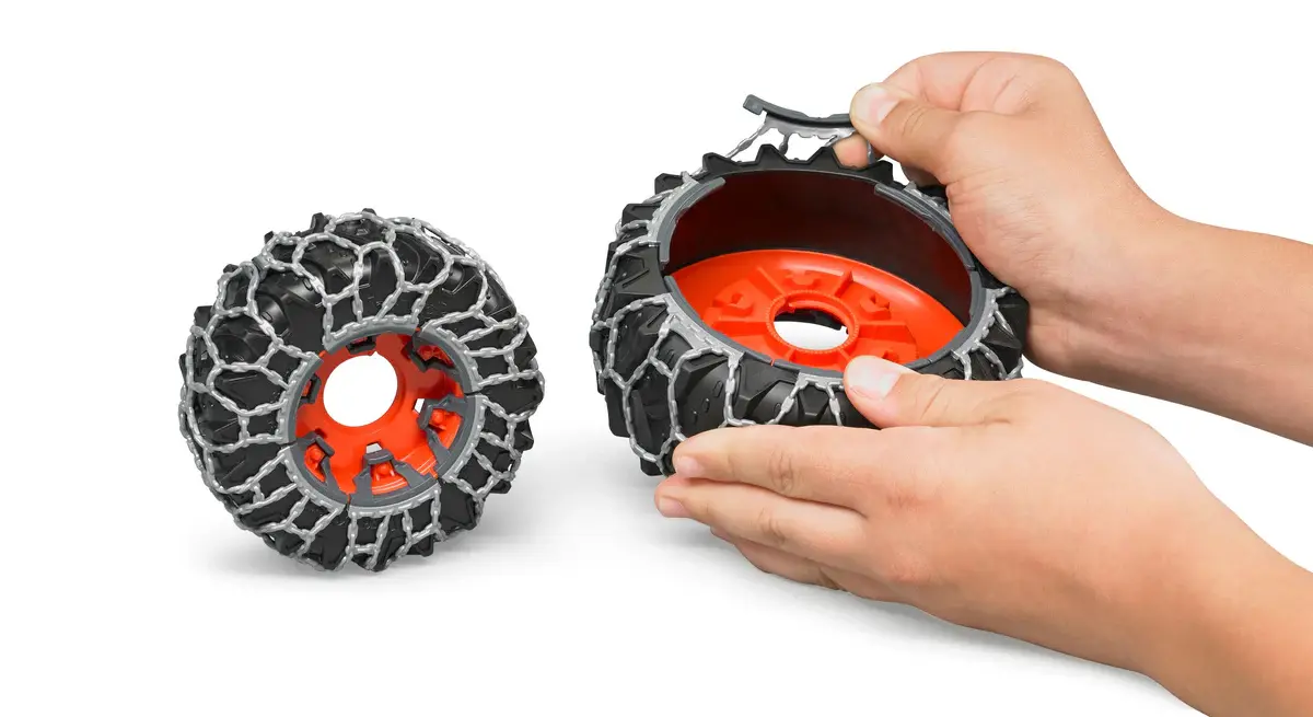 Bruder Bruder Claas Axion 950 w/ Snow Chains and Plow