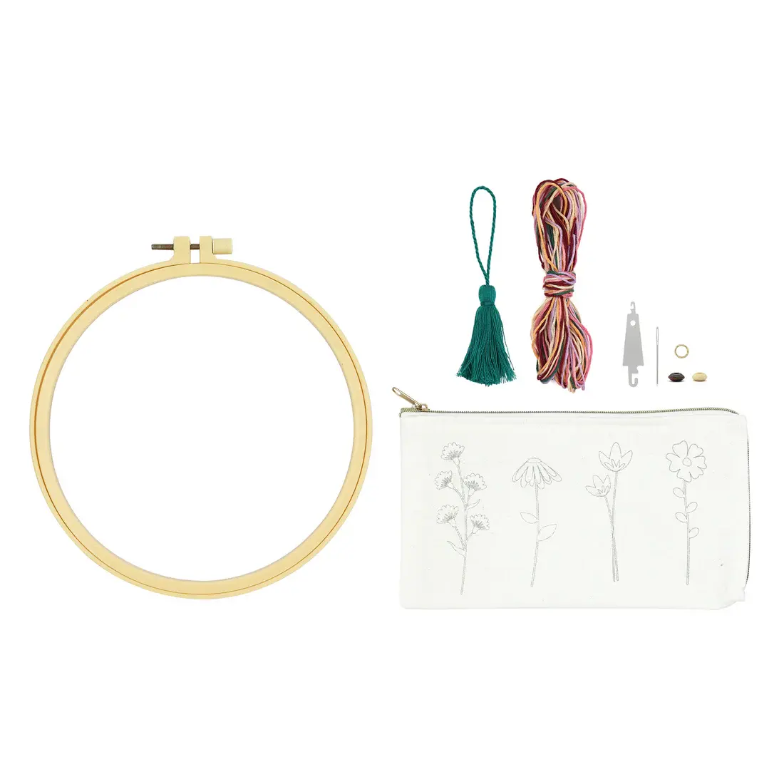 Embroidery Pouch Kit -  Flower