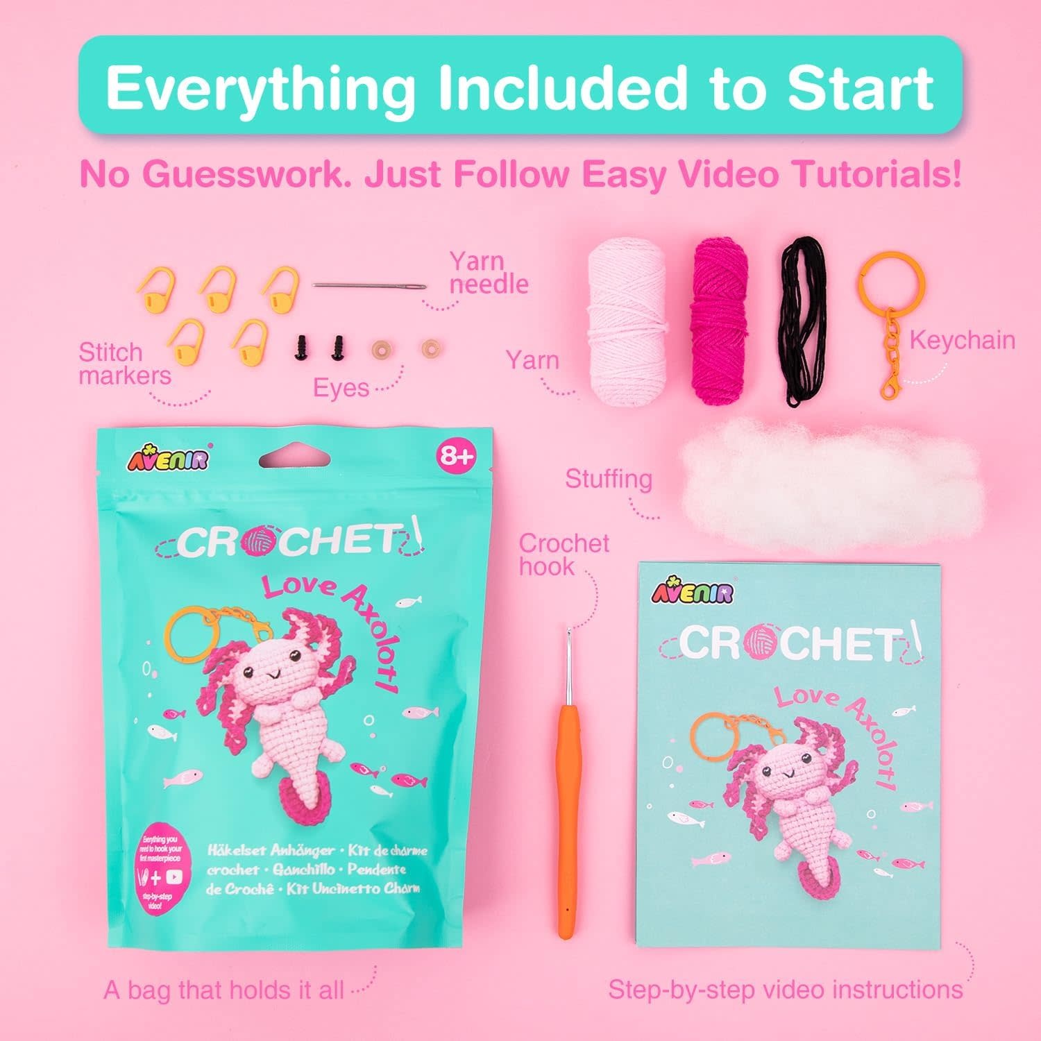 Avenir Crochet Kit: Love Axolotl