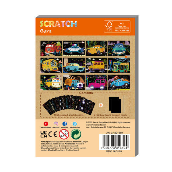 Avenir Mini Scratch Book: Cars