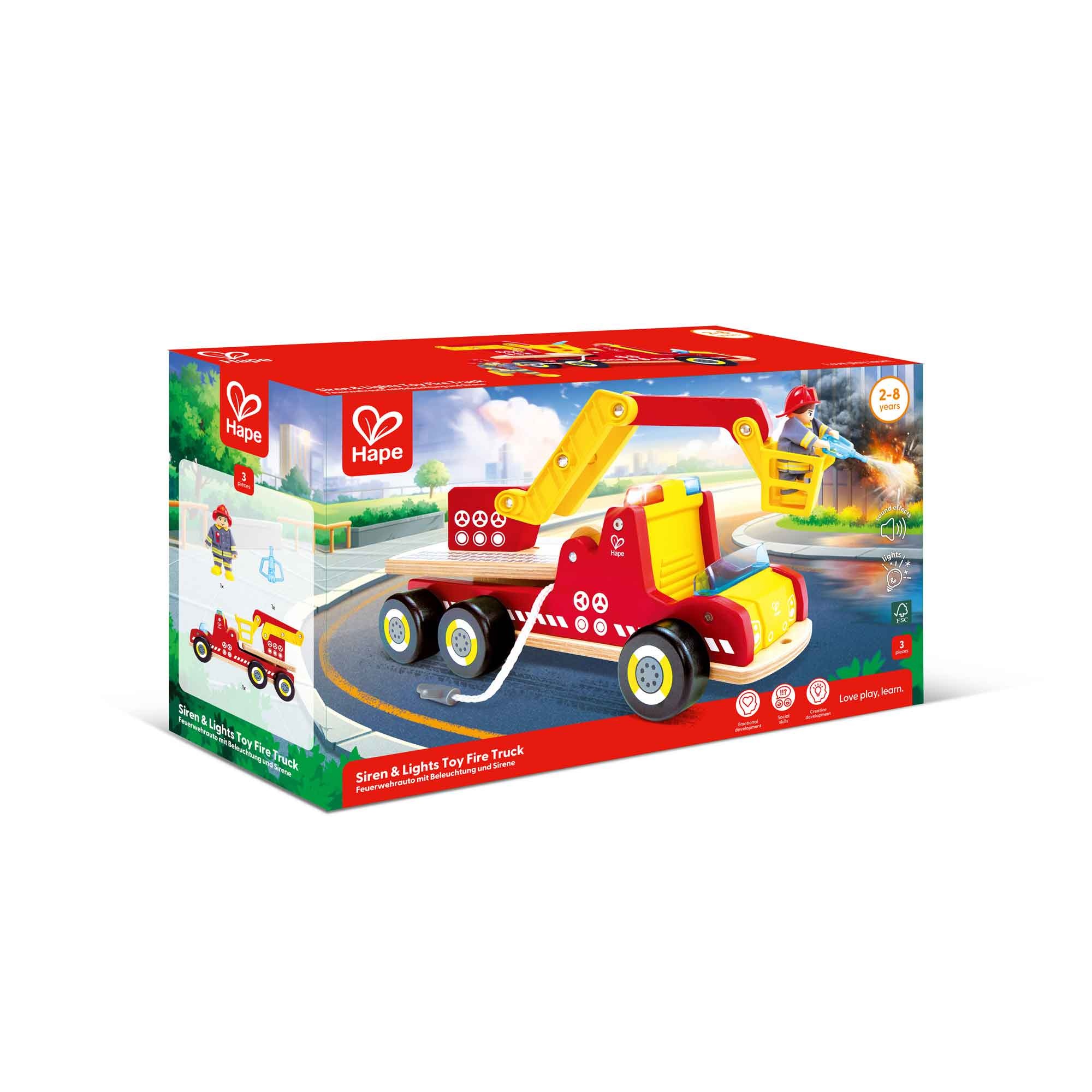 Hape Toys Hape Siren & Lights Toy Fire Truck