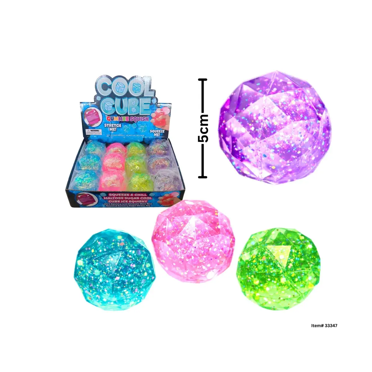 Cool Cube Glitter Sugar Gummee Squish Diamond