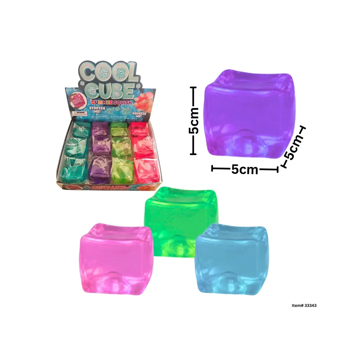 Cool Cube Clear Sugar Gummee Squish Cube