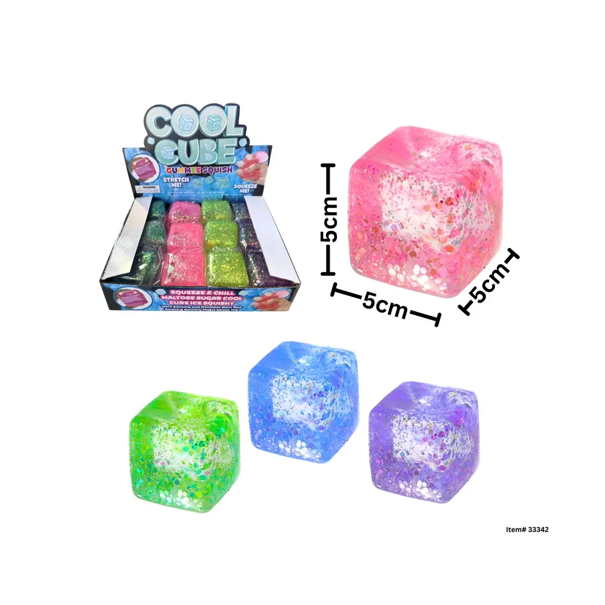 Cool Cube Glitter Sugar Gummee Squish Cube
