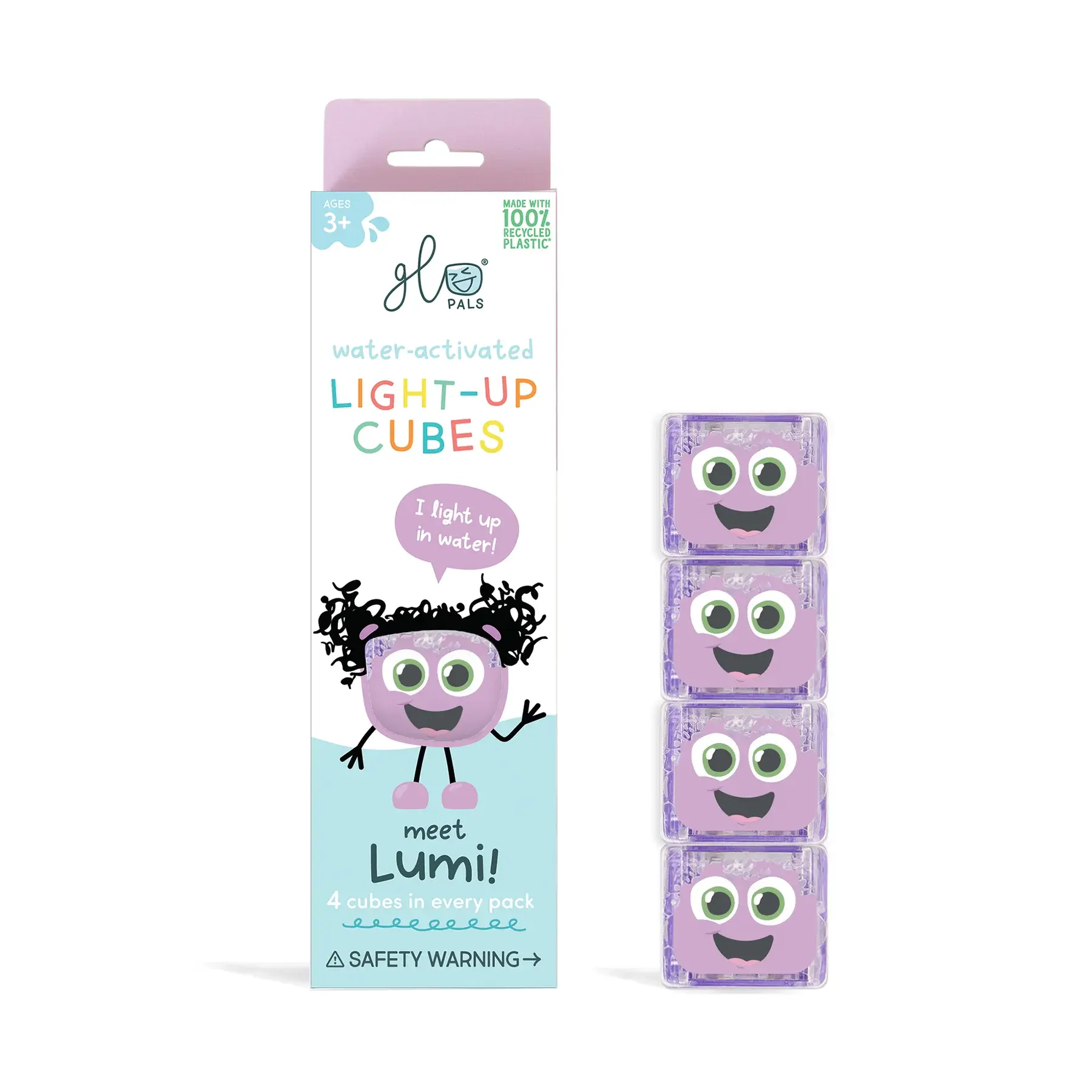 Glo Pals Water Activated Light-Up Cubes: Lumi Purple 4pk