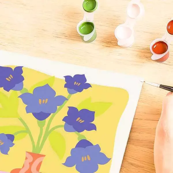 CreArt Adult Painting by Numbers: Lemon Bluebells