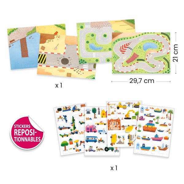 Djeco Lift Up Stickers: Vehicles