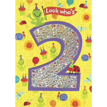 Birthday Card: Age 2 - Pattern Foil