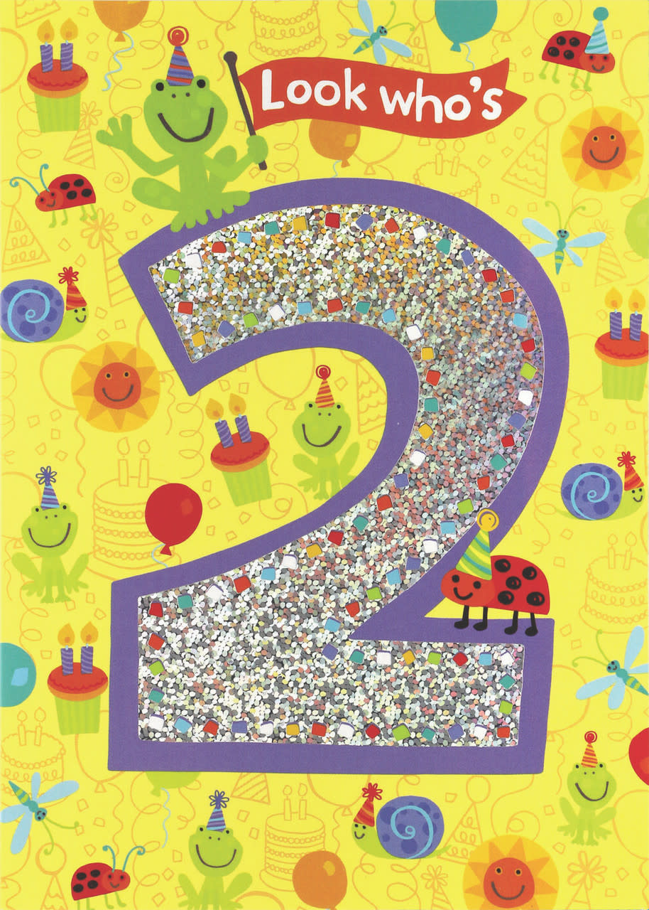 Birthday Card: Age 2 - Pattern Foil
