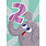 Birthday Card: Age 2 - Glitter Elephant