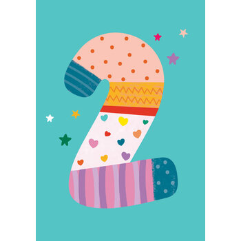Birthday Card: 2nd Birthday Teal