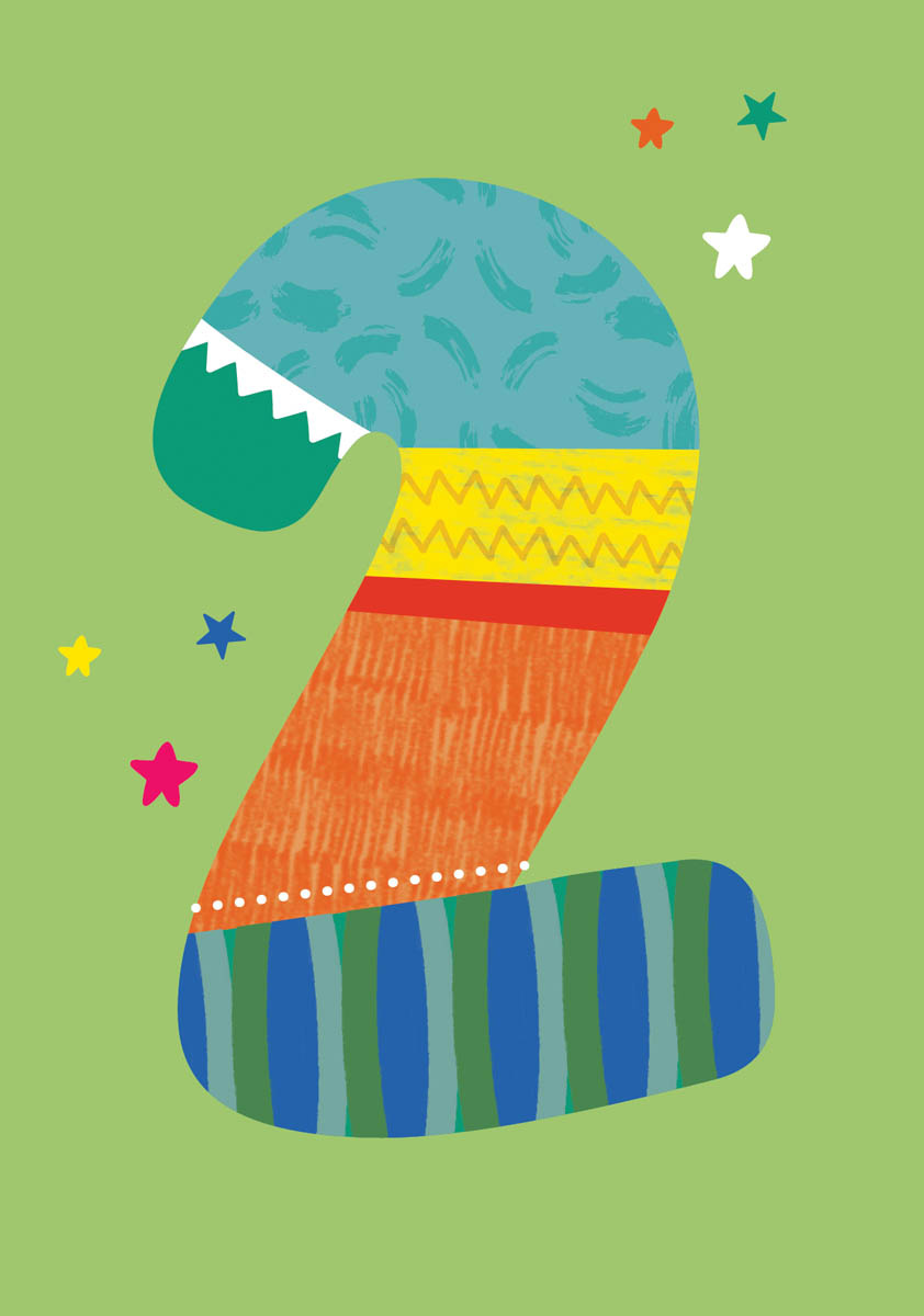 Birthday Card: 2nd Birthday Green