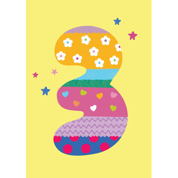 Birthday Card: 3rd Birthday Yellow