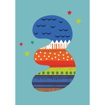 Birthday Card: 3rd Birthday Teal