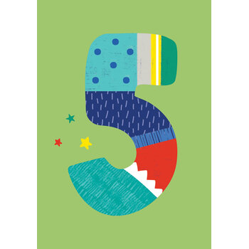 Birthday Card: 5th Birthday Green