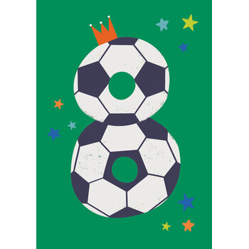 Birthday Card: 8th Birthday Soccer Green