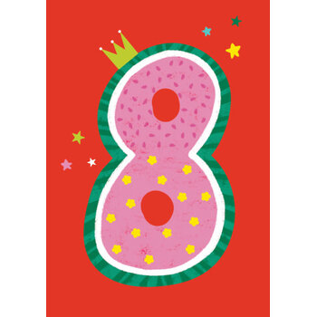 Birthday Card: 8th Birthday Watermelon Red