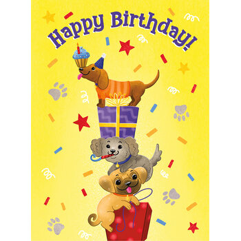Birthday Card: Stacked Dogs