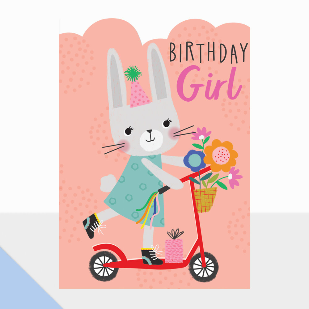 Birthday Card: Scooter Birthday Girl