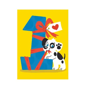 Birthday Card: Age 1 - Puppy