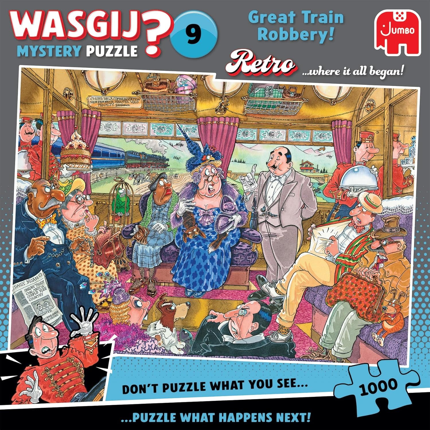 Wasgij Puzzle 1000pc Mystery Retro #9 Great Train Robbery
