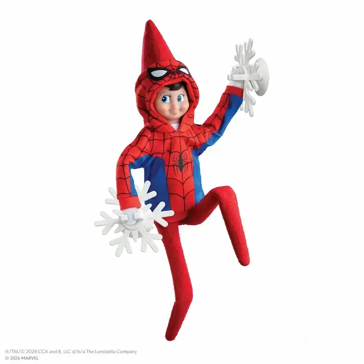 Elf on the Shelf Outfit Spider-Man Hoodie with Suction Cups