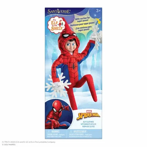 Elf on the Shelf Outfit Spider-Man Hoodie with Suction Cups