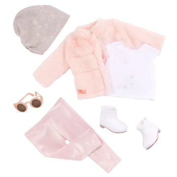 Our Generation Our Generation Doll Deluxe Outfit: Fancy & Furry Pink Fur Coat