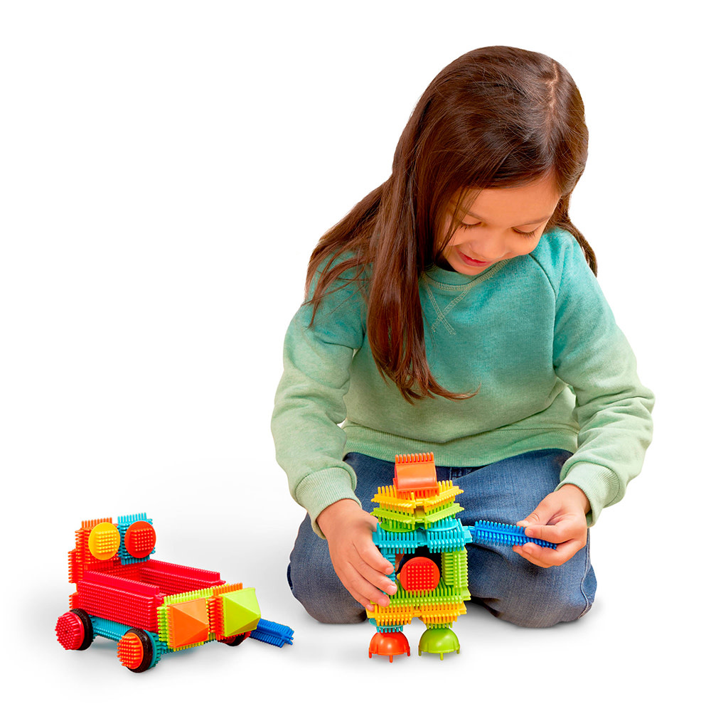 Battat Bristle Blocks Basic Builder Bucket 50pc