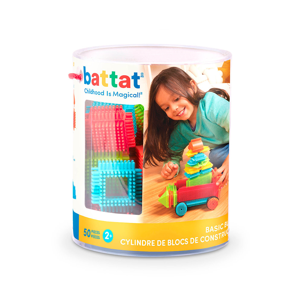 Battat Bristle Blocks Basic Builder Bucket 50pc