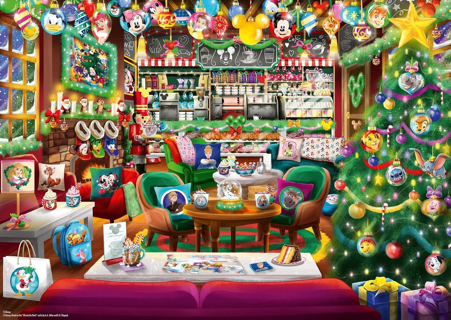 Ravensburger Puzzle 1000pc Disney Christmas Cafe