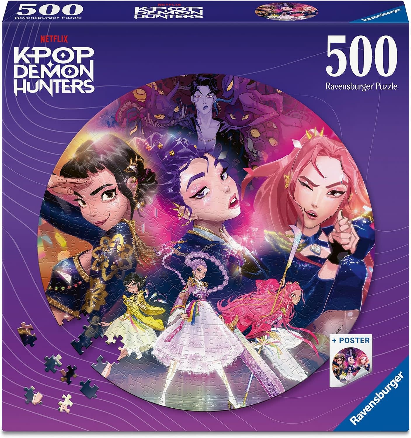 Ravensburger Ravensburger Puzzle 500pc Round K-Pop Demon Hunters