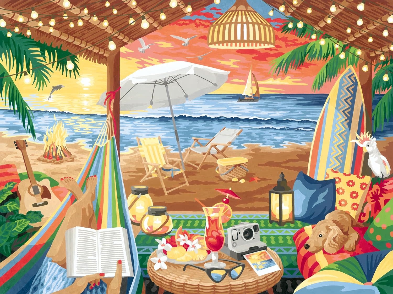 CreArt Adult 30 x 40 cm Canvas Painting by Numbers Cozy Cabana