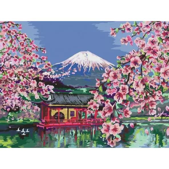 CreArt Adult 30 x 40 cm Canvas Painting by Numbers Japanese Cherry Blossoms