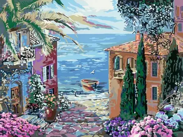 CreArt Adult 30 x 40 cm Canvas Painting by Numbers Mediterranean Landscape