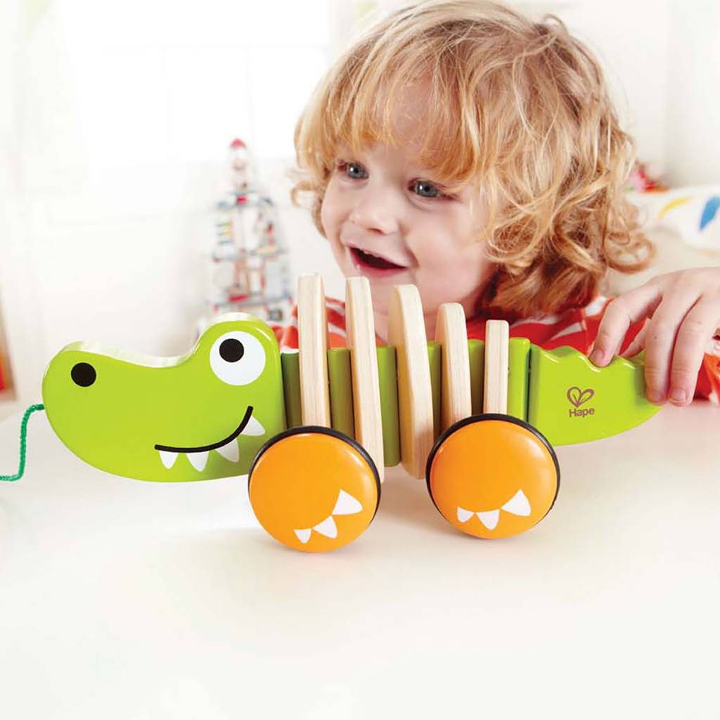 Hape Toys Baby Walk-Along Crocodile