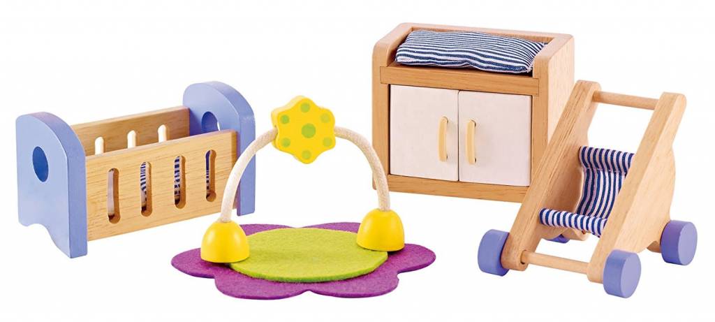 Hape Toys Wooden Doll House Furniture: Baby's Room