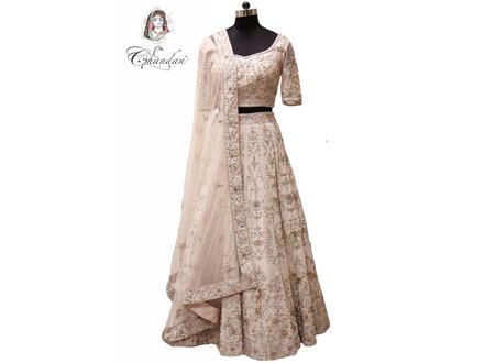 Light Peach Party Wear lehenga Choli 36 Light Peach Party Wear lehenga Choli 36