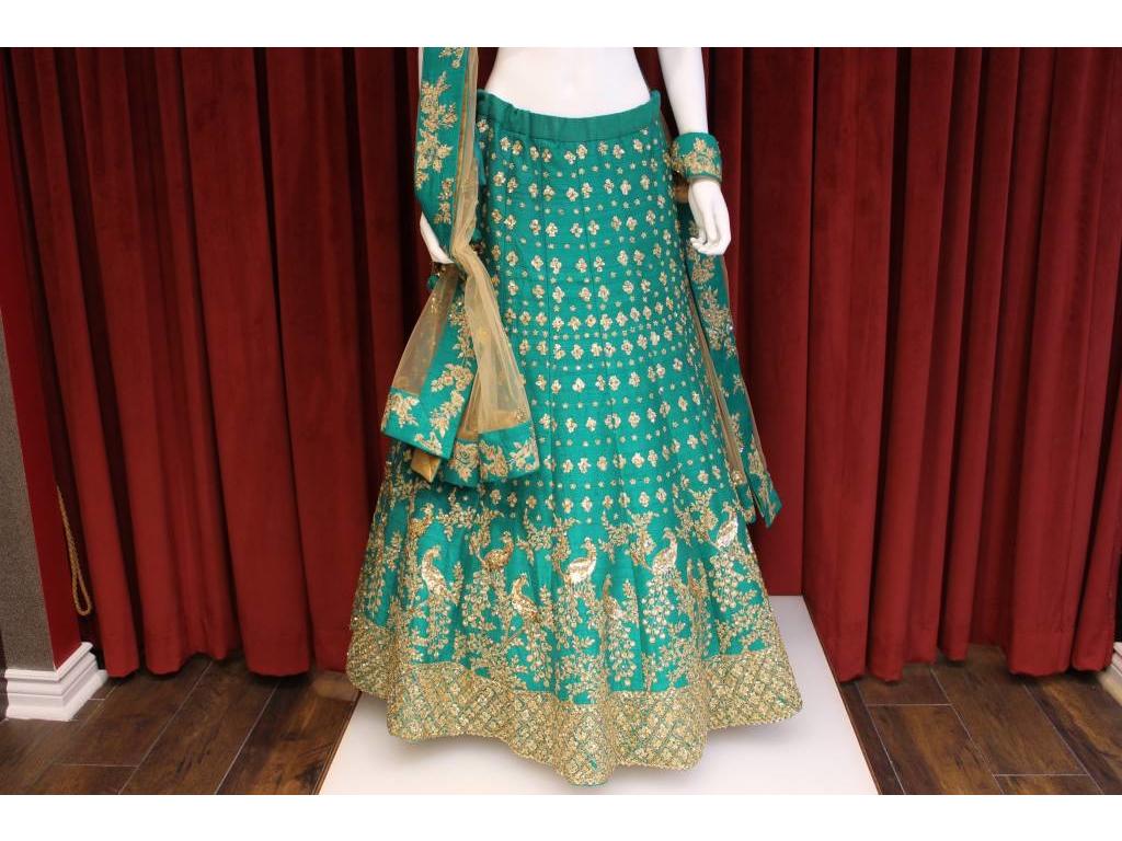 peacock design bridal lehenga