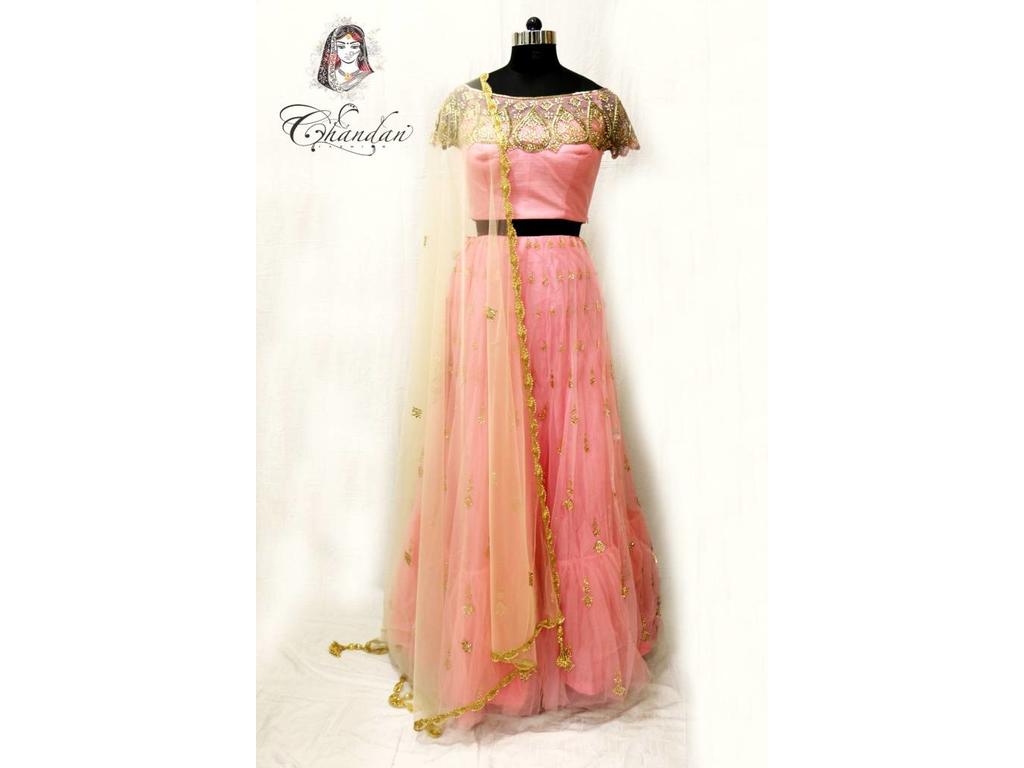 baby pink lengha