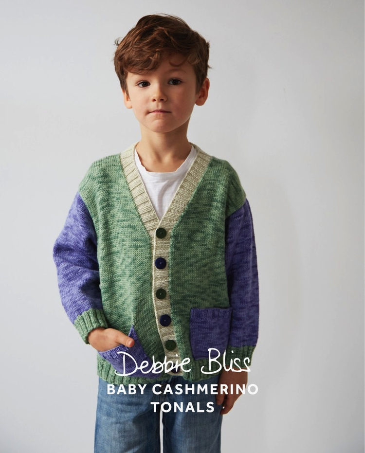 Debbie Bliss Baby Cashmerino Tonals - Colour Block Cardigan