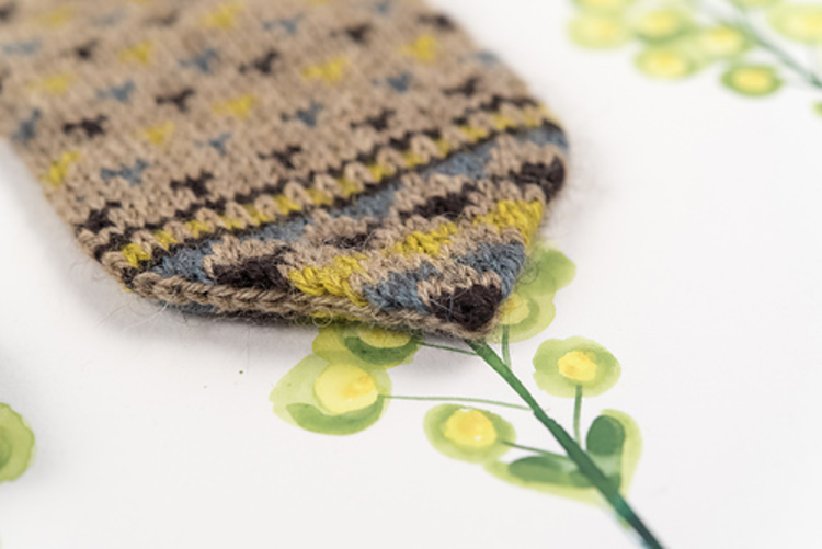 For Yarn's Sake, LLC Year of Mittens: June. Cumbria Fingering Colorwork Kit, St. Bees Beach Color Combination