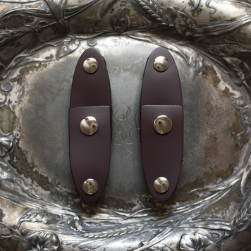 Jul Designs Oval Latch Leather Snap Closure - Pair Aubergine