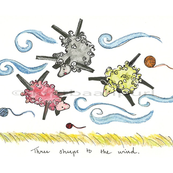 Knit Baah Purl Misbehaving Sheep Cards - Box of 10