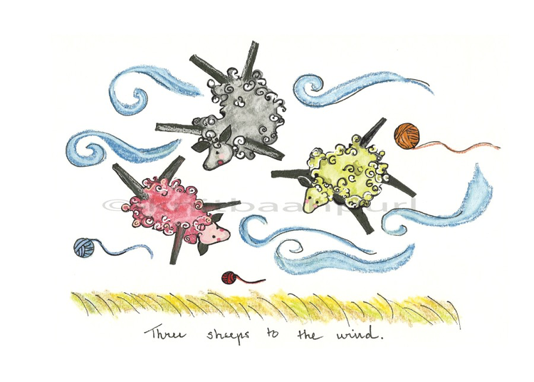 Knit Baah Purl Misbehaving Sheep Cards - Box of 10